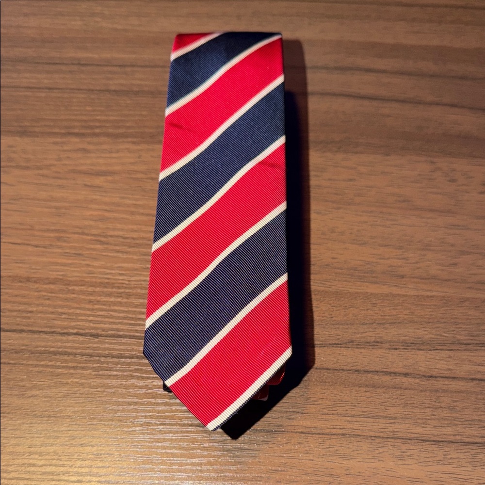 Thom Browne Awning Stripe Silk & Cotton Skinny Tie